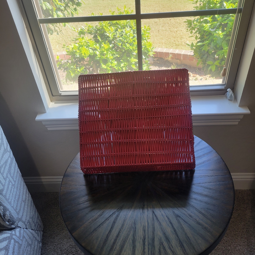 Elegant Red Wicker Storage Basket - Picture 3 of 4